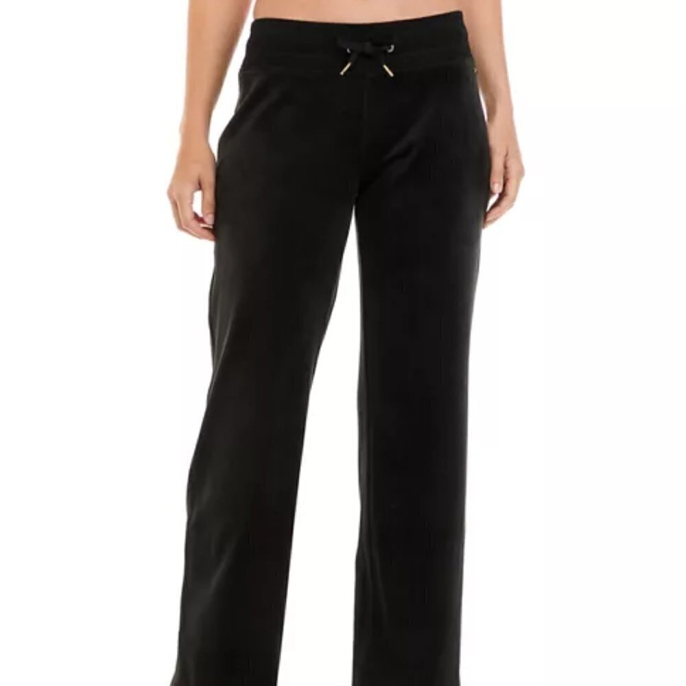 Calvin Klein Velour Pants Size 3X Black Pull On Elastic Waist